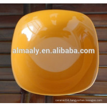 colorful ceramic square fruit plate, glazed porcelain plate
